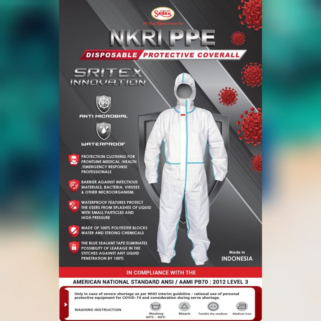 APD SRITEX COVERALL PPE NKRI LEVEL 3 KHUSUS COVID19