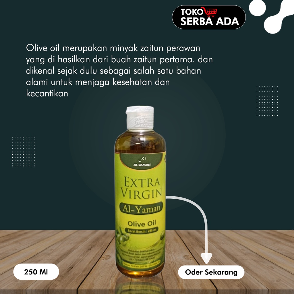 Minyak Zaitun Asli Olive Oil Al Yaman 250 ml Extra Virgin Olive Oil