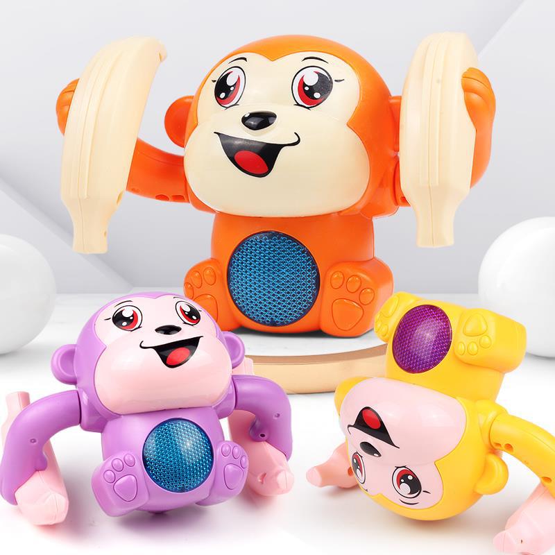 Baby Voice Control Rolling Monkey Toy Walk Sing Brain Game Crawling Electric Musical Toys