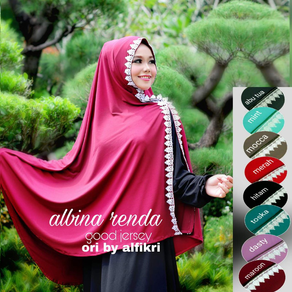 khimar ALBINA SYAR,39I kerudung instan non pet hijab grosir bandung