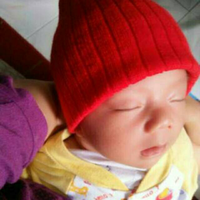 Beanie hat kupluk salur warna warni Polos anak bayi katenzo store