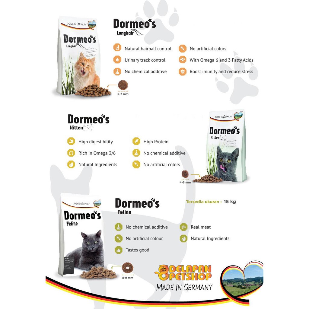 Dormeos Longhair Cat Food 1 Kg Made in Germany