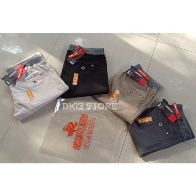 CELANA PANJANG PRIA CHINO PINGGANG KARET/RIP ORIGINAL GEFALIANO SIZE NORMAL 27-38