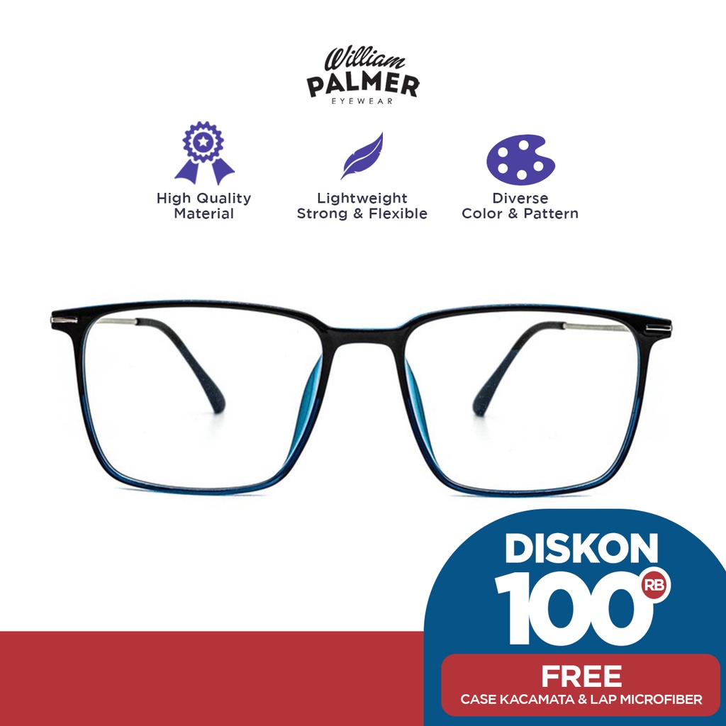 William Palmer Kacamata Pria Wanita Shell 1718115 C5 Blue