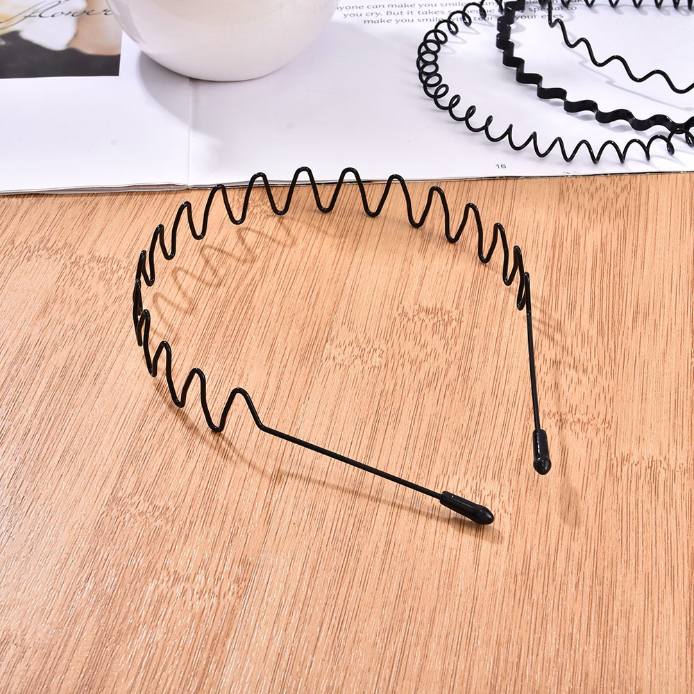 【COD Tangding】6pcs/set Black Metal Sports Hairband Headband Wave Alice Style Hair Band Headband