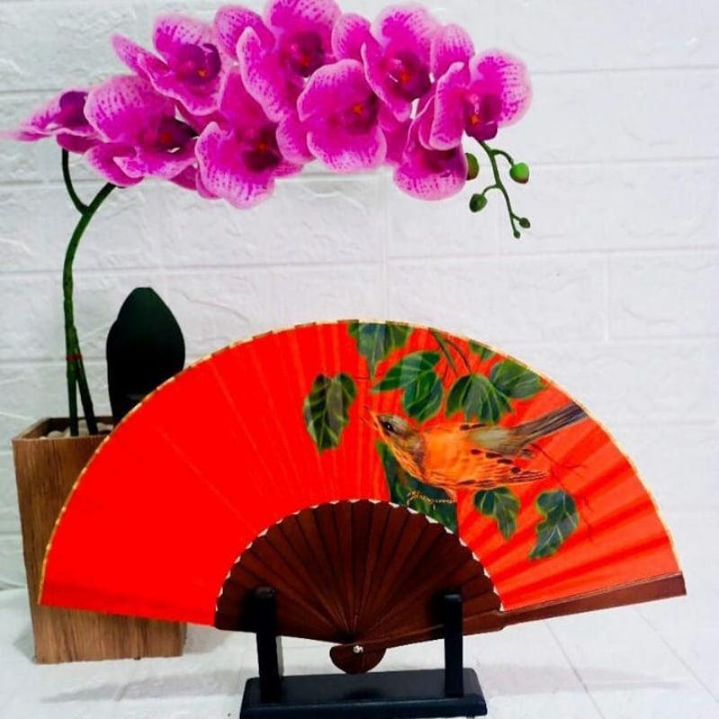 Kipas Lukis/Kipas Lipat/Kipas Tangan/Kipas Srikandi lukis (Bisa ukir nama kamu Di tangkai Kipas)