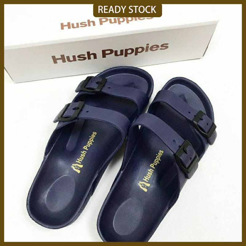 Sandal Slipon Sandal Pria Strap Sendal premium Hush Puppies Polos Terbaru Versi Korea dari mode trendi yang cocok untuk semua, kasual, nyaman, non-slip, seret pria baru di rumah