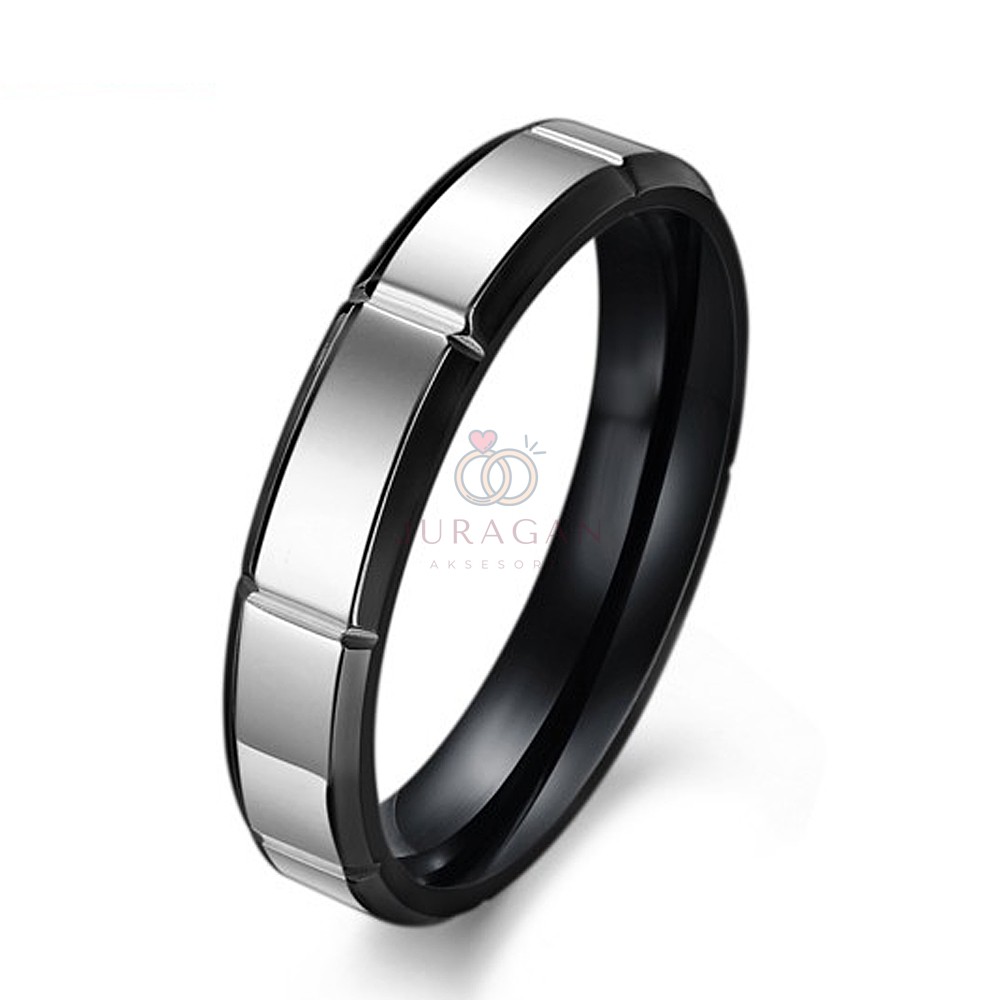 [HIGH QUALITY] Cincin Couple BUCIN R61 Titanium Ukir Nama + Box Cincin Beludru + BONUS Gelang Couple