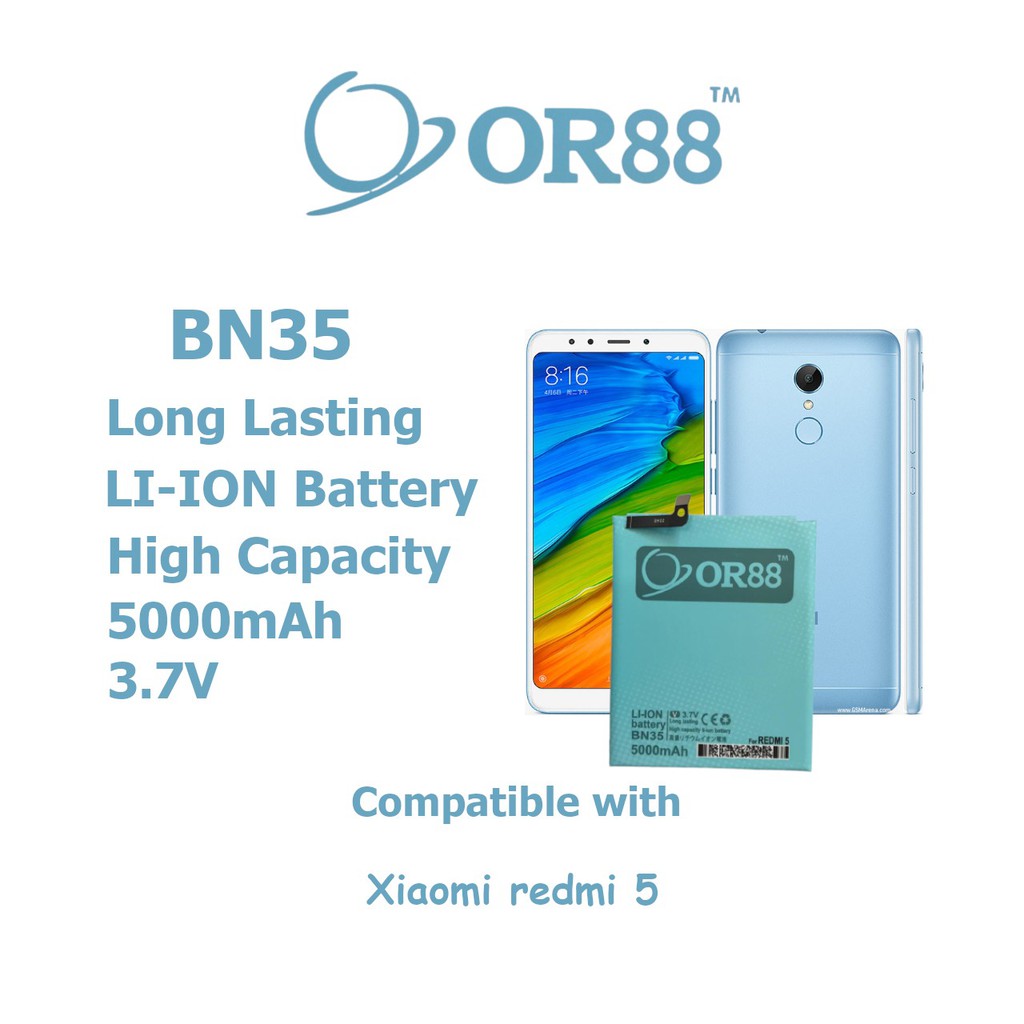 (P) BATERAI BATRE BATTERY REDMI 5 BN35 DOUBLE POWER/IC ORIENS88