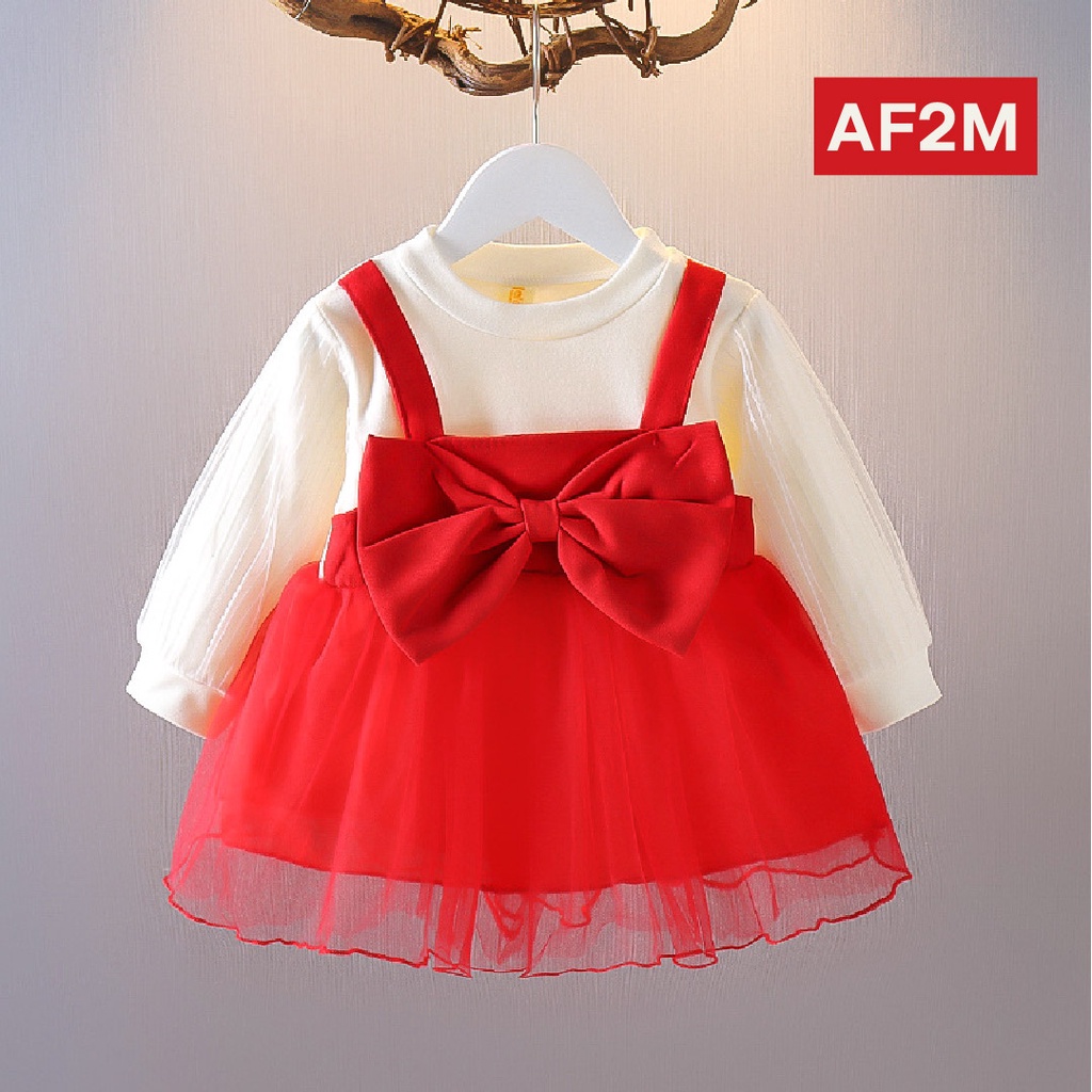 LAPAGO - Dress Gaun Anak Bayi Perempuan Import Motif Elegan Cantik 2021 usia 6 bulan - 3 Thn Type AF