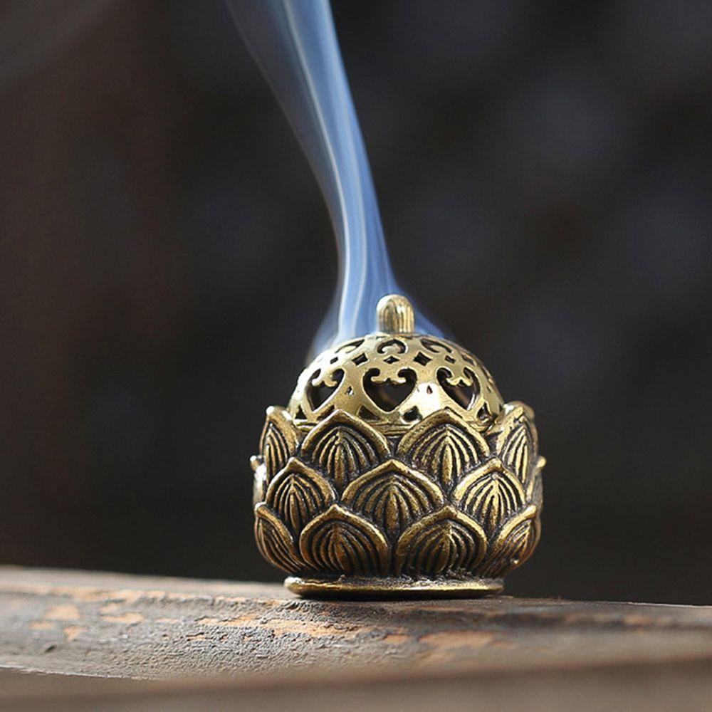 R-flower Incense Burner Craft Desktop Ornaments Cense Stick Holder Hollow Lotus