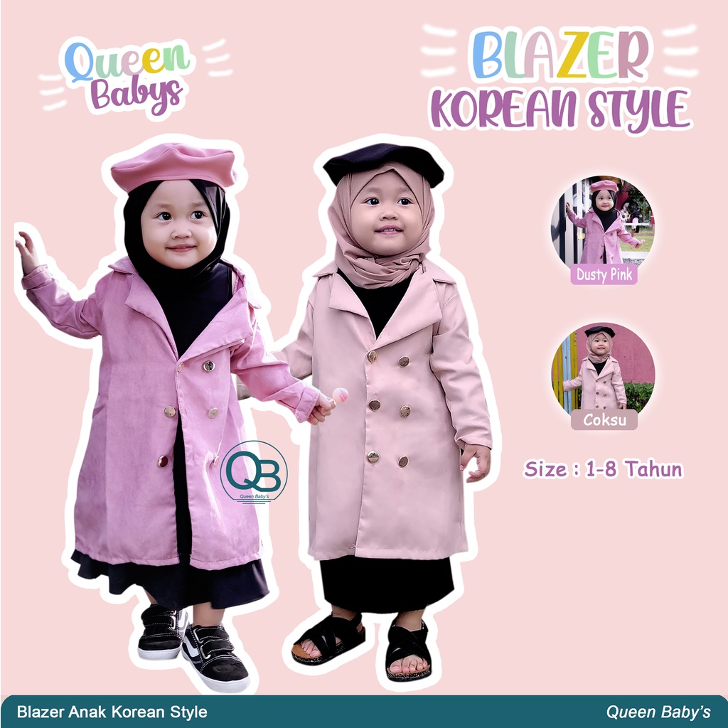 Jual ( Pre Order ) Blazer Anak Perempuan Korean Style Premium | Blazer