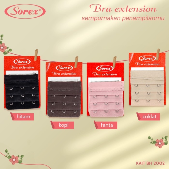 Sambungan BH Sorex / Bra Extension 3 Pengait Merk SOREX