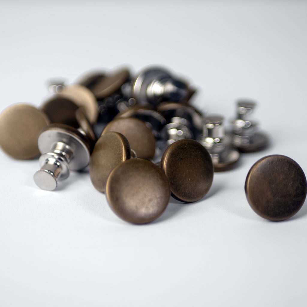 Esrocte Kancing Celana Jeans Magic Fit Adjustable Button - Diameter 15mm Emas Antik-Emas Antik