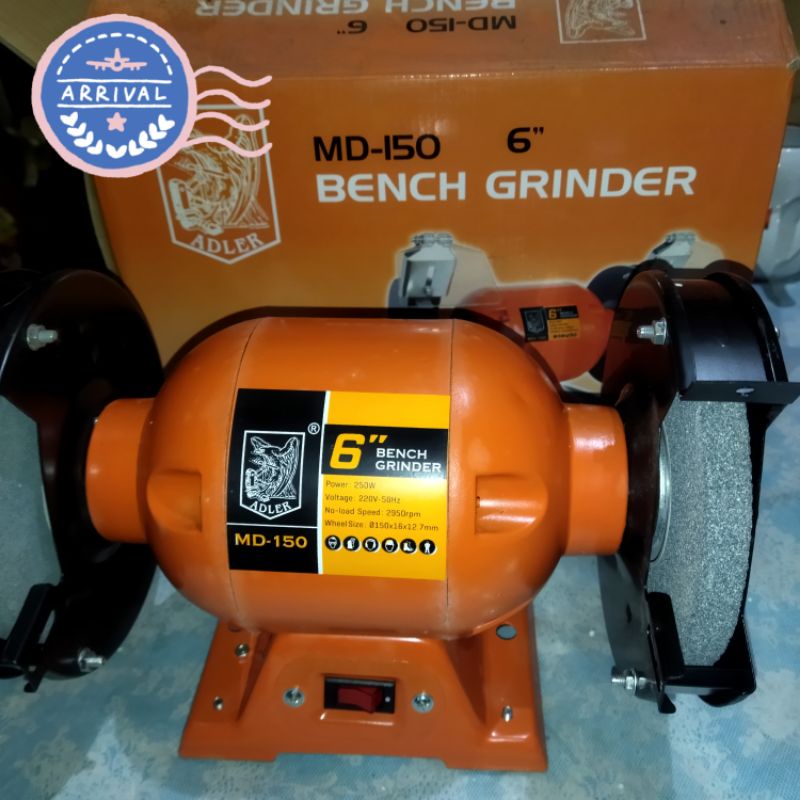 BENCH GRINDER 6 INCH GERINDA DUDUK MERK ADLER EDISI CUCI GUDANG DIJAMIN TER MURAH
