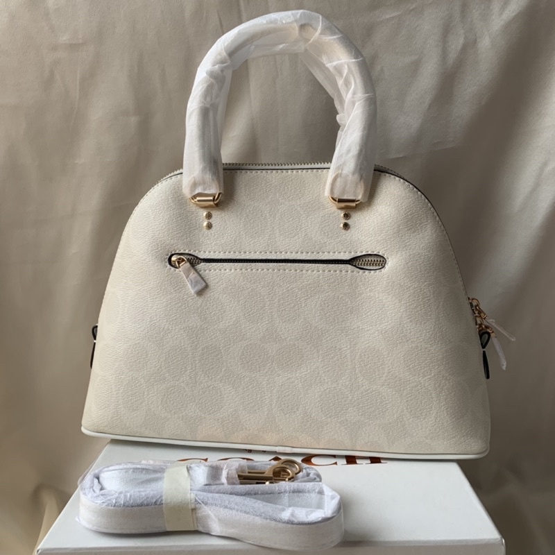 COACH KATY SATCHEL IN SIGNATURE CANVAS -White  (F2558)