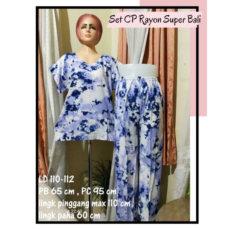 Set celana panjang Rayon Super