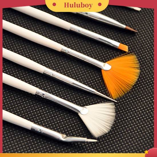 Huluboy Huluboy♡ 15pcs / Set Brush Pen Profesional Untuk Melukis Kuku DIY