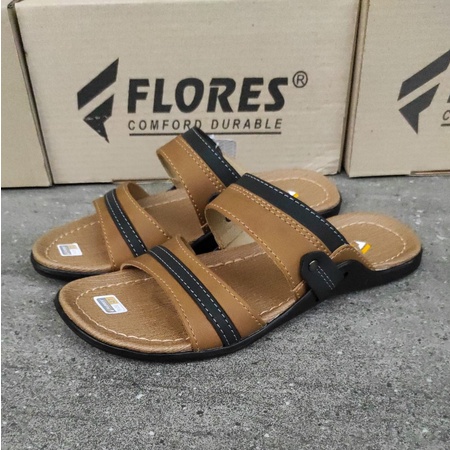 SANDAL PRIA KULIT FLORES ORIGINAL PRIA SANDAL SLOP IMPORT