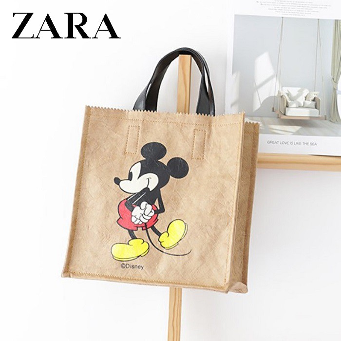 TAS BRANDED ORIGINAL 100% ZARA TOTE Mickey Only Shopper Bag CEWEK WANITA CASUAL IMPORT JAKARTA