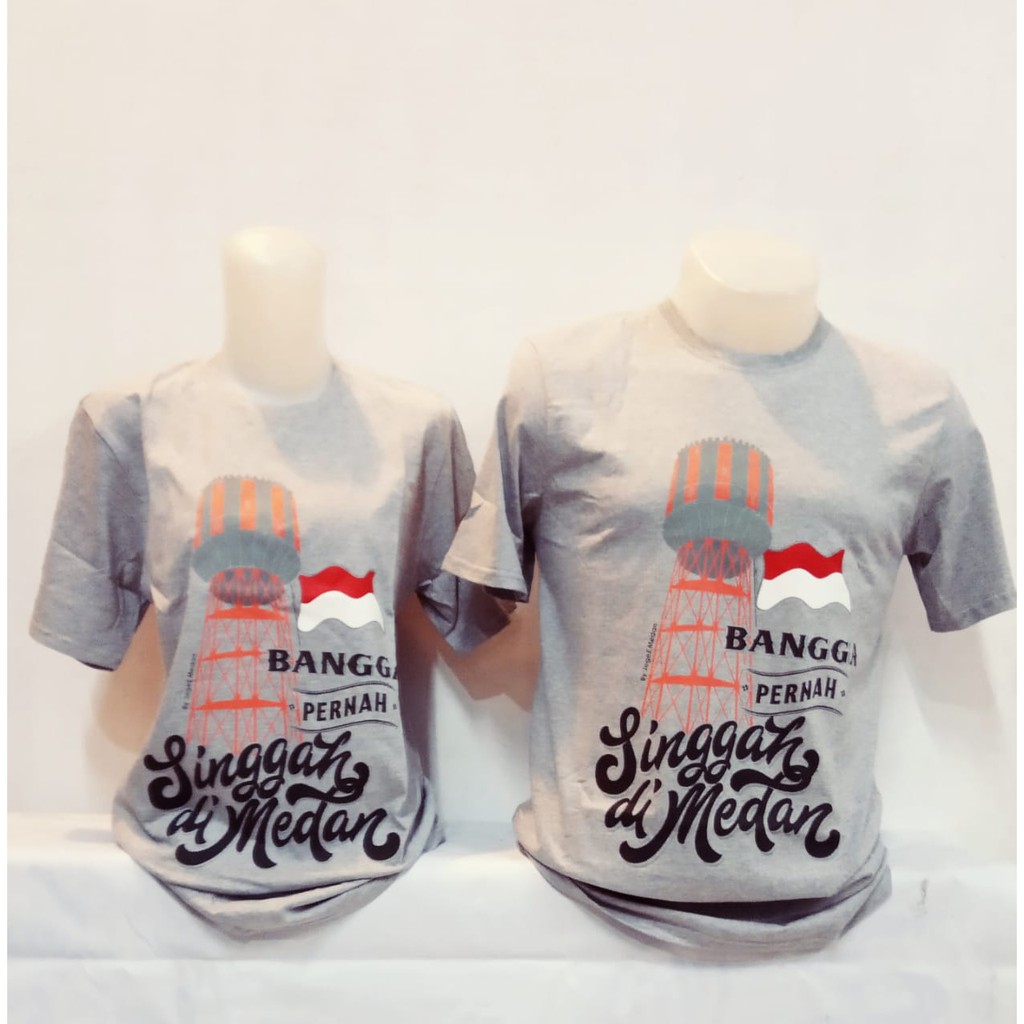 kaos pria wanita motif BANGGA SINGGAH batak medan etnik ( bangga singgah di medan )