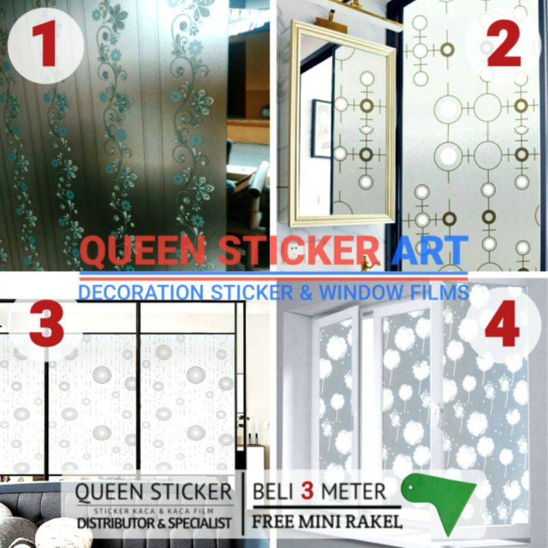 STIKER / STICKER KACA MOTIF MINIMALIS BULAT TARGET L 90CM