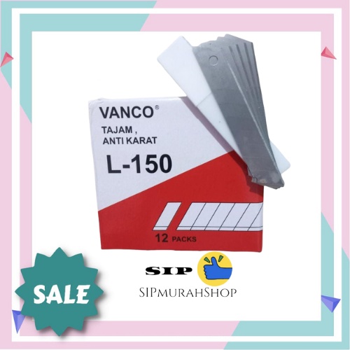 (COD) Isi Cutter Kater VANCO L-150 Ukuran Besar 1 Tube Isi 5 Pcs Tajam / ISI CUTTER BESAR L-150 VANCO