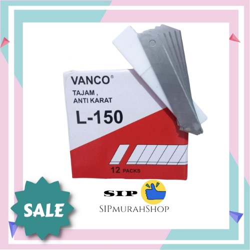 (COD) Isi Cutter Kater VANCO L-150 Ukuran Besar 1 Tube Isi 5 Pcs Tajam / ISI CUTTER BESAR L-150 VANCO