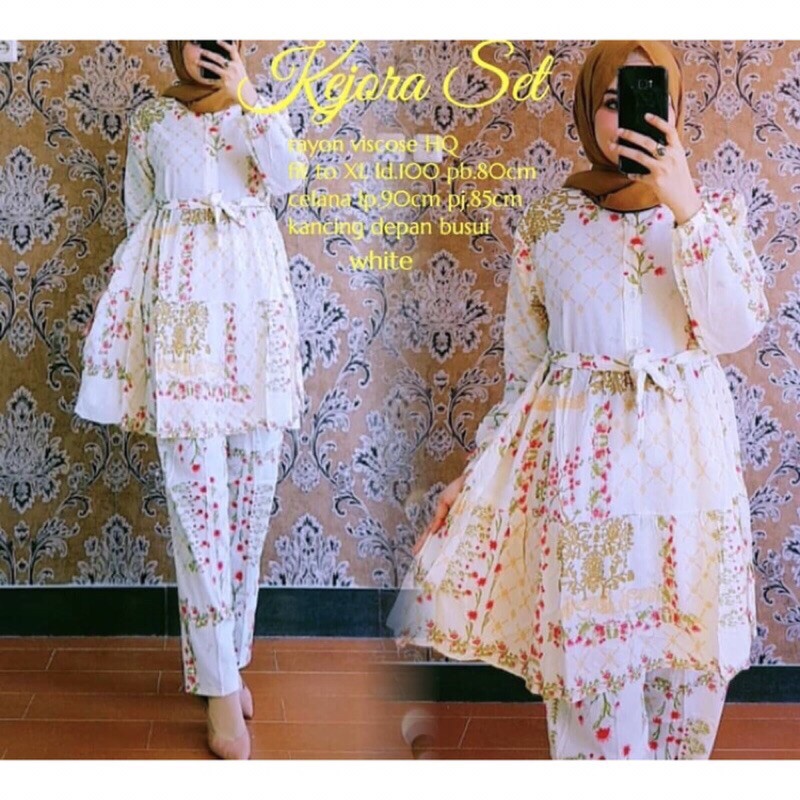 Lesti set kejora set oneset dailyset tunikset setelan wanita rayon