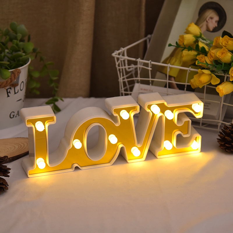 Lampu Led Bentuk Tulisan Love Untuk Dekorasi Rumah / Valentine / Pernikahan / Festival