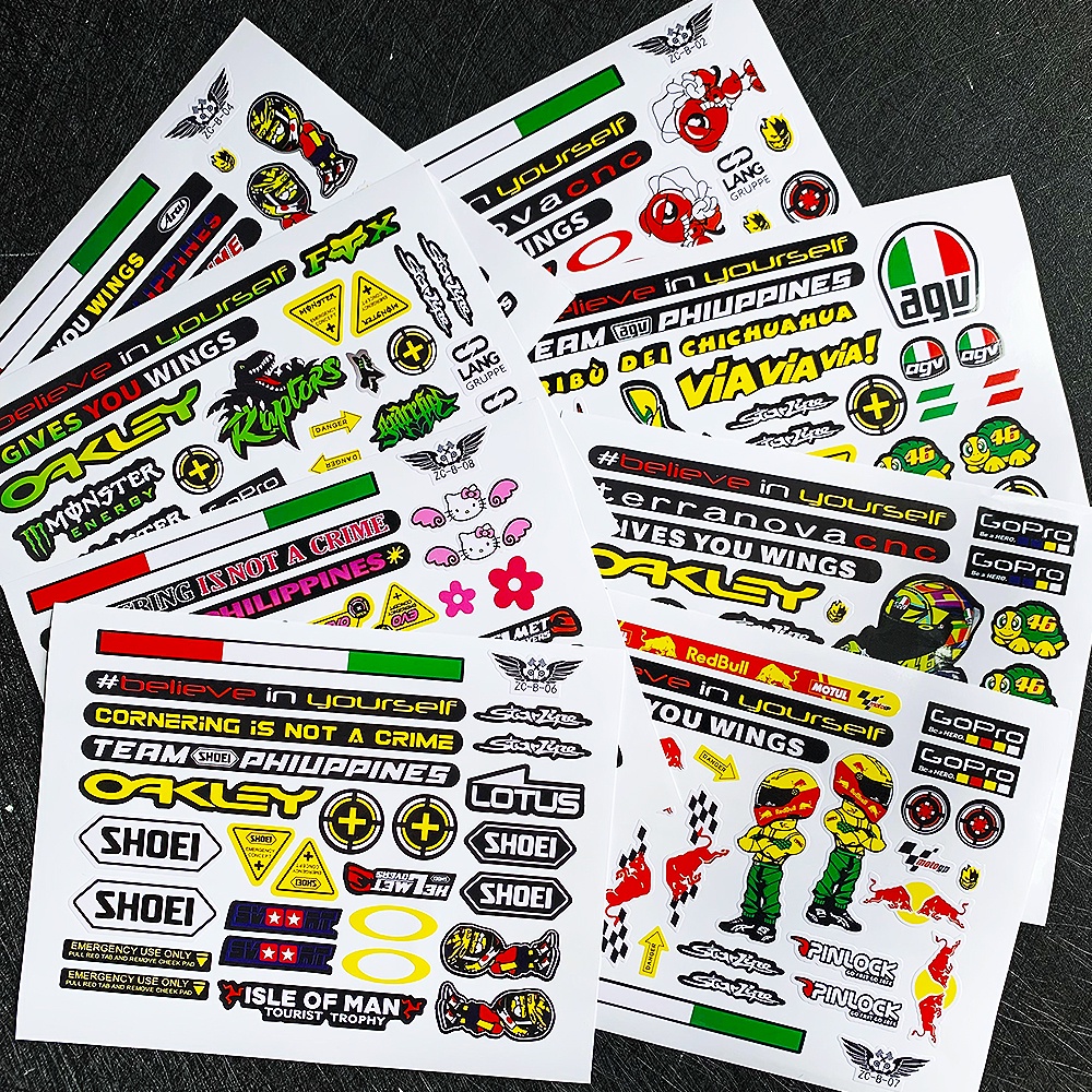 EVO AGV 46 Stiker Balap Stiker Dekoratif Helm Stiker Lensa Tutup Helm Stiker Penutup Gores