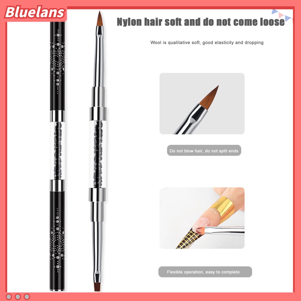 (In Stock) Kacamata Hitam Lensa Warna Warni ♡Holder Pen Nail Art Kepala Ganda Aksen Berlian Imitasi Untuk Wanita