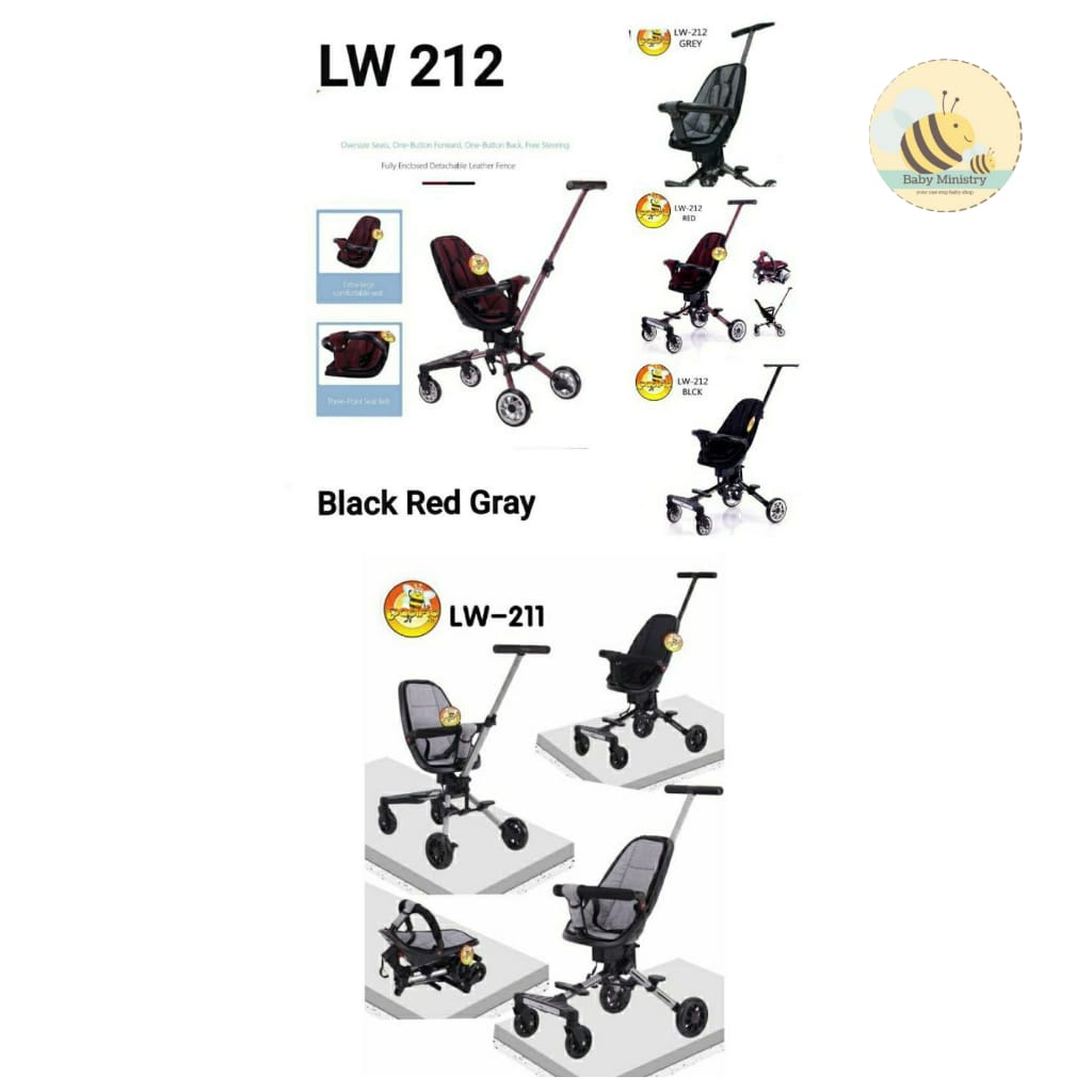Baby ministry / MAGIC STROLLER LW-211/ LW-212/ PACIFIC / SP-T008/ kereta dorongan bayi / sepeda lipat / micro trike
