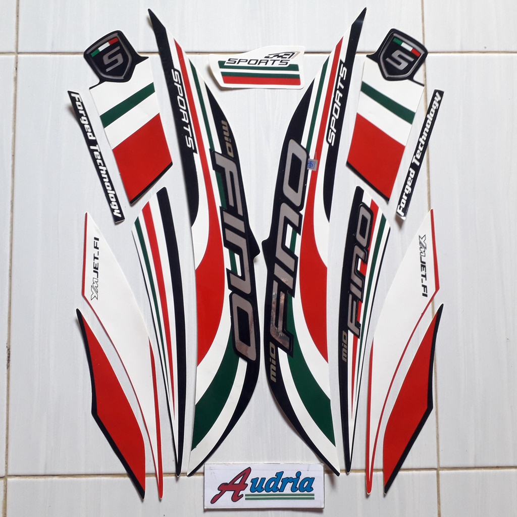 Striping sticker motor yamaha fino sports 2015 hitam-merah