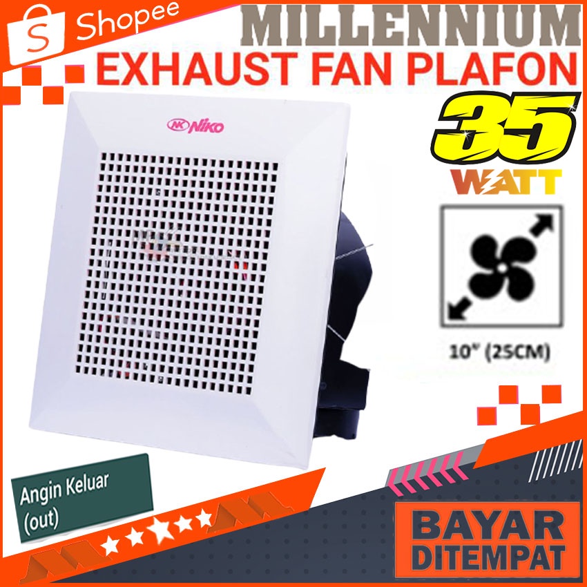Heksos Plafon Exhaust fan Niko NK-AF10 Heksos Plafon 10 inchi