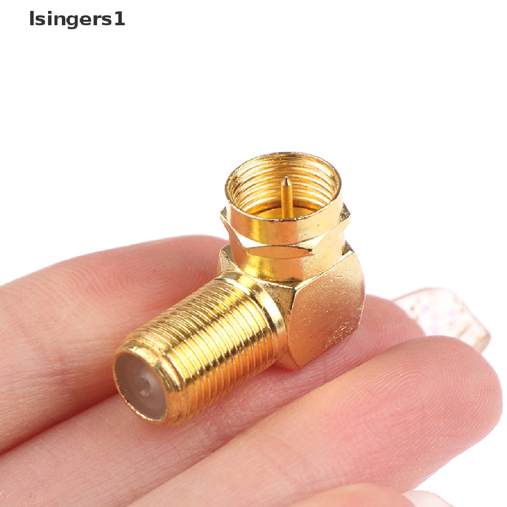 (lsingers1) 1pc adapter jack f male Ke female Sudut Kanan 90 Derajat Bahan Tembaga Untuk tv