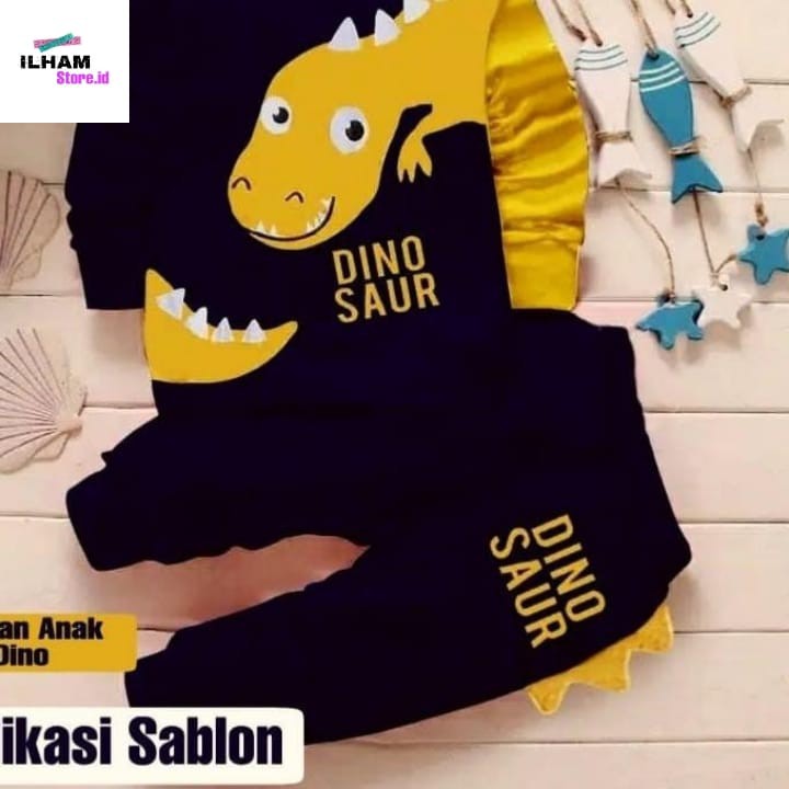 Setelan Sweater Anak Laki - Laki // Stelan Anak Dinosaurus Terbaru Dan Terlaris 1 - 8 Tahun