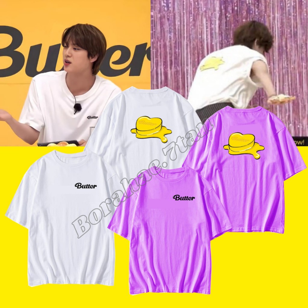 KAOS BAJU BTS BUTTER LOGO KPOP KOREA TAEHYUNG JUNGKOOK LENGAN PENDEK MURAH ANAK PEREMPUAN