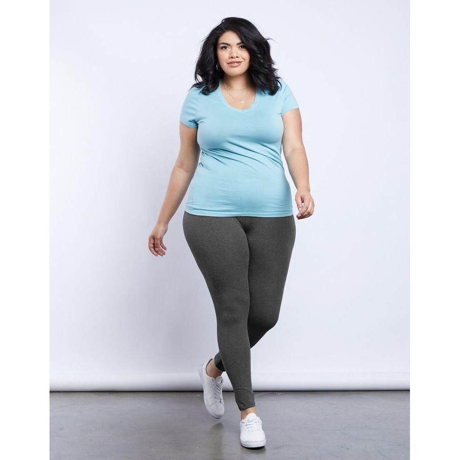 HOPYLOVY - Legging Jumbo Wanita Khusus Hitam Ukuran Besar Spandek Premium Novela