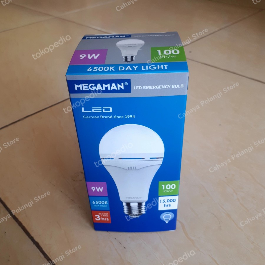 MEGAMAN Lampu LED Emergency 9 Watt 9W  - Putih 6500K