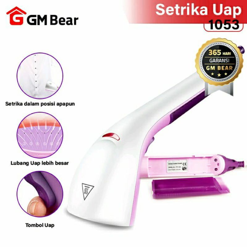 GM Bear Setrika Uap Handy Fungsional 1053 - Steam Iron Purple