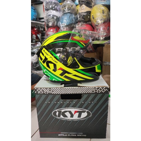 HELM KYT R10 SUPER FLUO YELOW/GREN FLUO