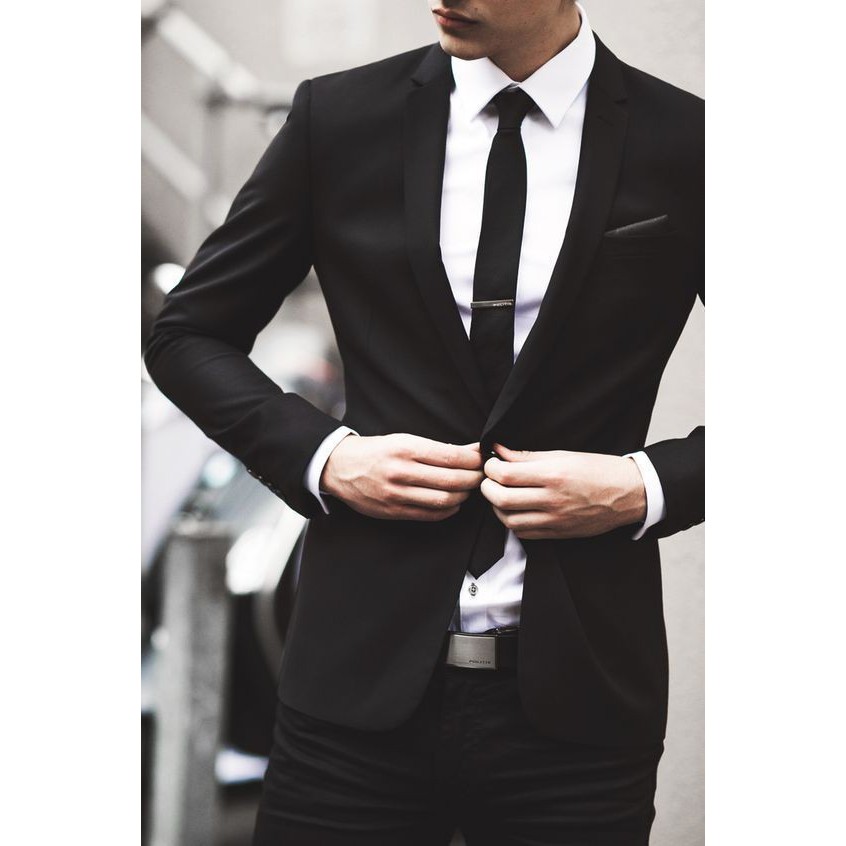 JAS NIKAH SETELAN FORMAL 4IN1 RESMI PRIA HITAM SLIMFIT BILL BLACKSTYLE ORIGINAL NIKAYU TWIST