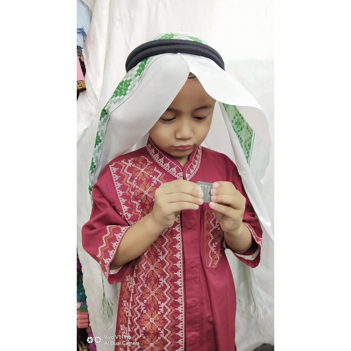 SORBAN ANAK PLUS IGAL PENGIKAT SORBAN/SORBAN ANAK MOTIF DOBY PLUS IGAL/BISA BAYAR DITEMPAT/COD