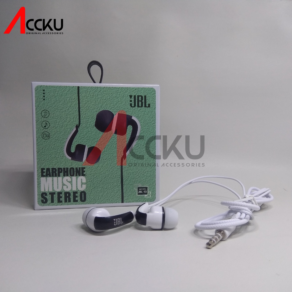 JBL-13 With Mic Handsfree Headset Earphone Murah Merek JBL Headset Universal JBL-13 Jack 3.5mm