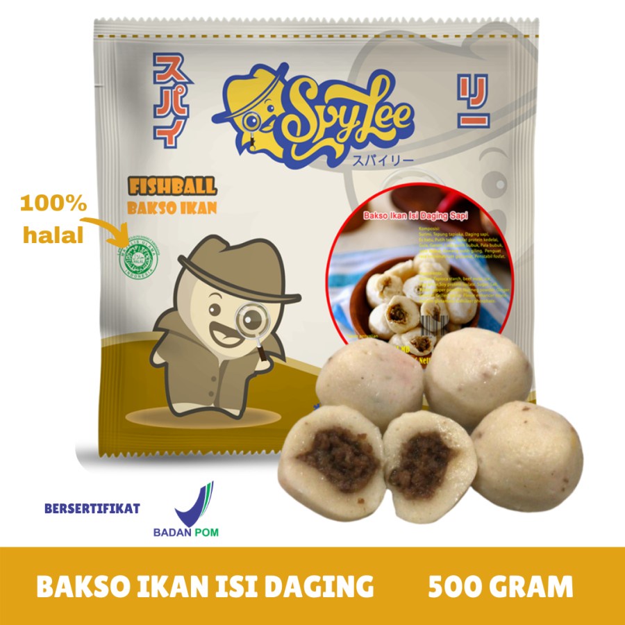 

N Spylee Bakso Ikan isi Daging Sapi (isi 27-30/500Gr) Premium Frozen Food
