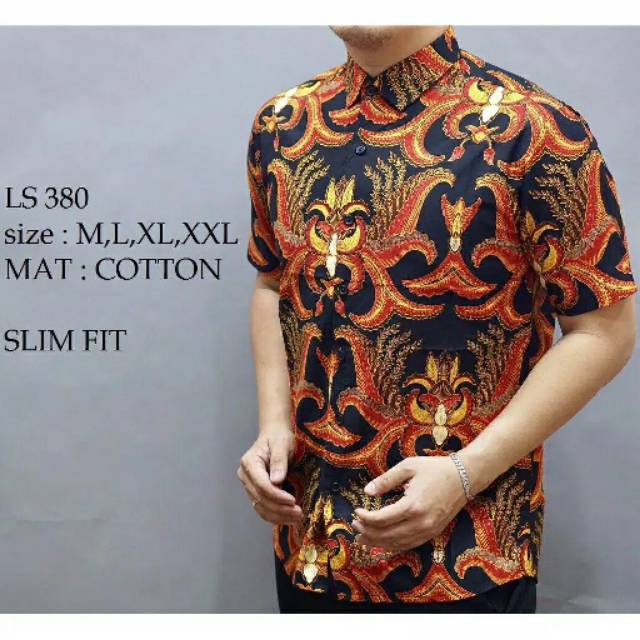 LS 380 kemeja batik slimfit pria