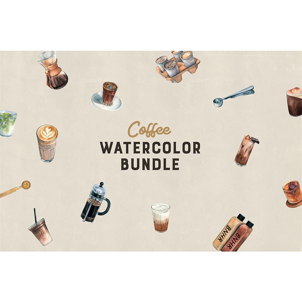 Watercolor Coffee Bundle