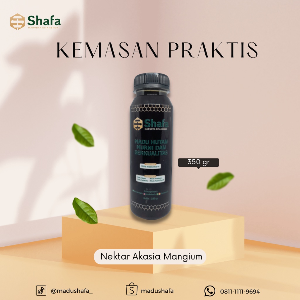 

Madu Shafa Nektar Pohon Akasia Mangium 350gram - 100% Madu Hutan Murni Kemasan Praktis