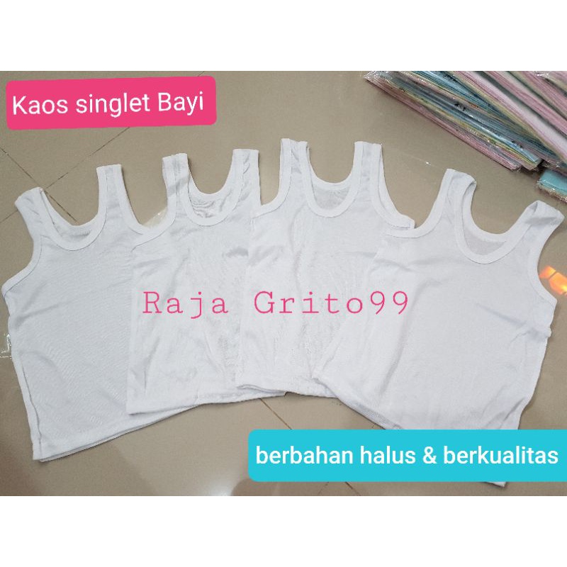 Kaos Dalam Singlet Bayi besar Jumbo size XL / kaos dalam anak singlet bayi warna putih polos size XL Extra Large